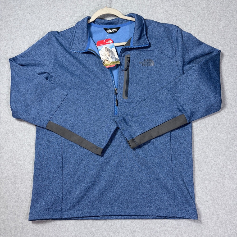 The North Face Canyonlands Quarter Zip Monster Blue Heather Mens Large CUGOED0-L
